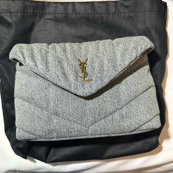 Saint Laurent Loulou Puffer Denim Pouch - Picture 4 of 16